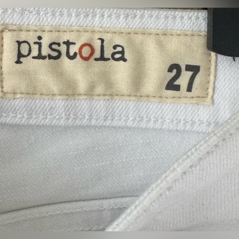 👻 NWOT Pistola White Distressed Jeans~Women’s 27”~Straight-Skinny Fit~Ankle Zip - Picture 8 of 9